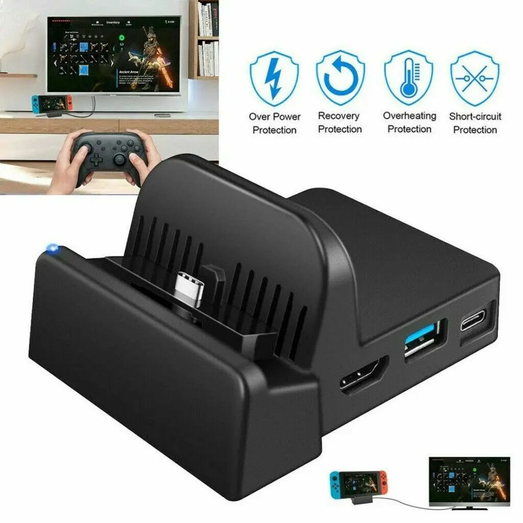 Dock TV Docking Station per Switch modello OLED, adattatore TV da viaggio HDMI 4K/1080P supporto di ricarica portatile, con porta USB 3.0 Extra