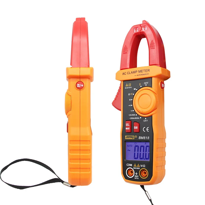Imagem -04 - Digital Clamp Meter Bm819 Amperímetro True Rms ac dc ac 600v 600a Capacitância de Alcance Automático 2000uf 10000uf Ncv Backlight Szbj-bm818