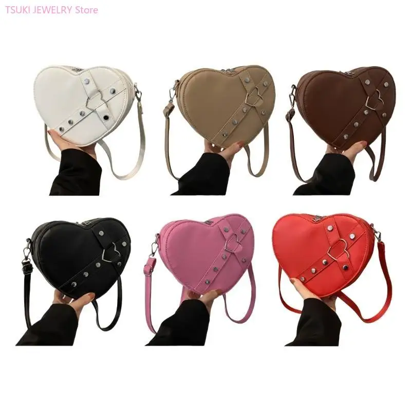 

62KE Женская повседневная сумка Модная сумка через плечо Сумка для телефона Стильная сумка через плечо в форме сердца для