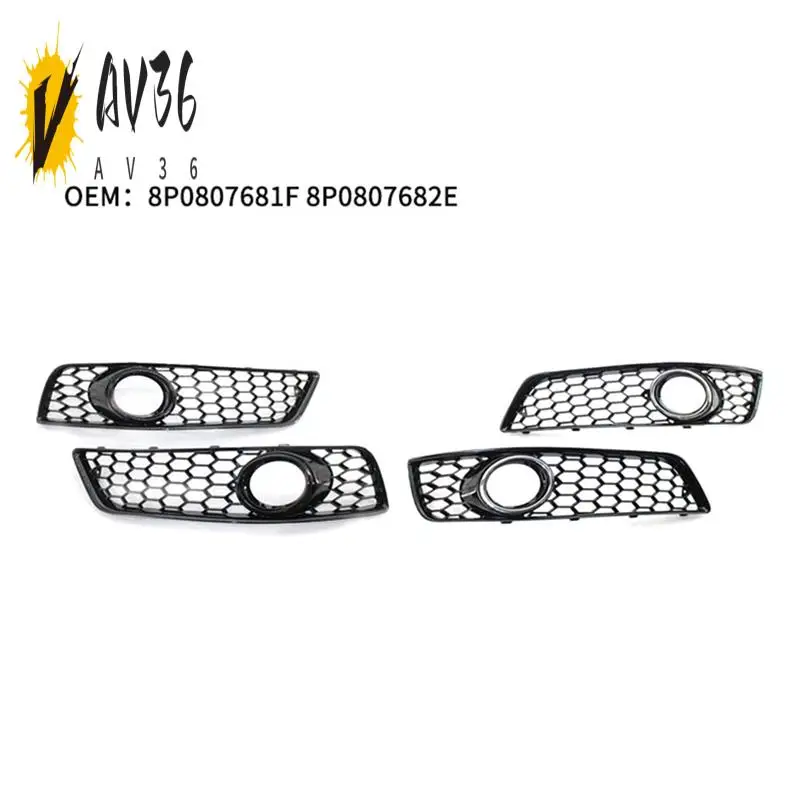 

AV36-Fog Lights Cover Car Front Bumper Fog Lamp Frame Grille For A3 8P 2009-2013 8P0807682J 8P0807681AA