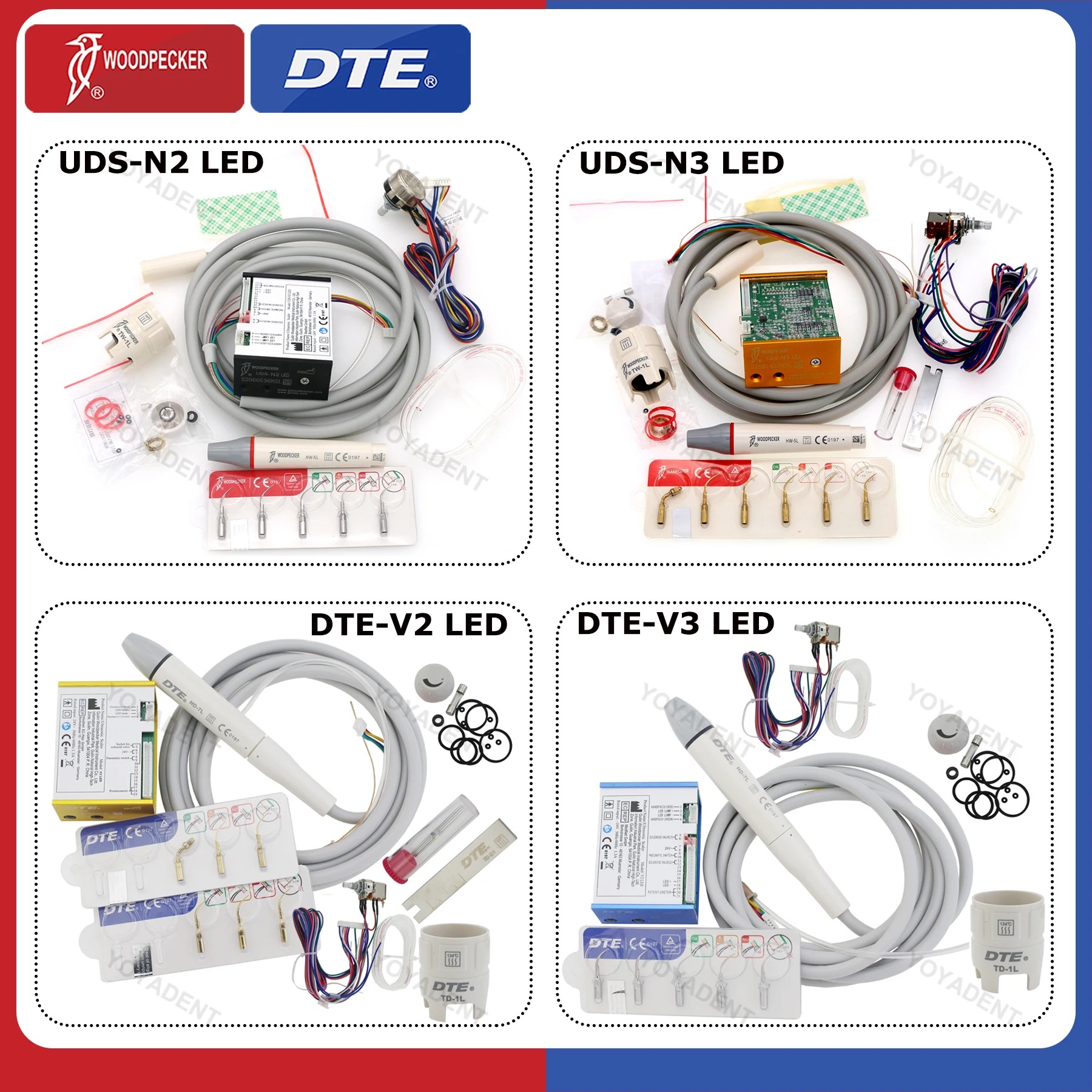 نقار الخشب DTE قشارة الأسنان الأصلية بالموجات فوق الصوتية UDS LED N2 N3 LED V2 V3 صالح EMS NSK ACTEON SATELEC ملحقات طب الأسنان