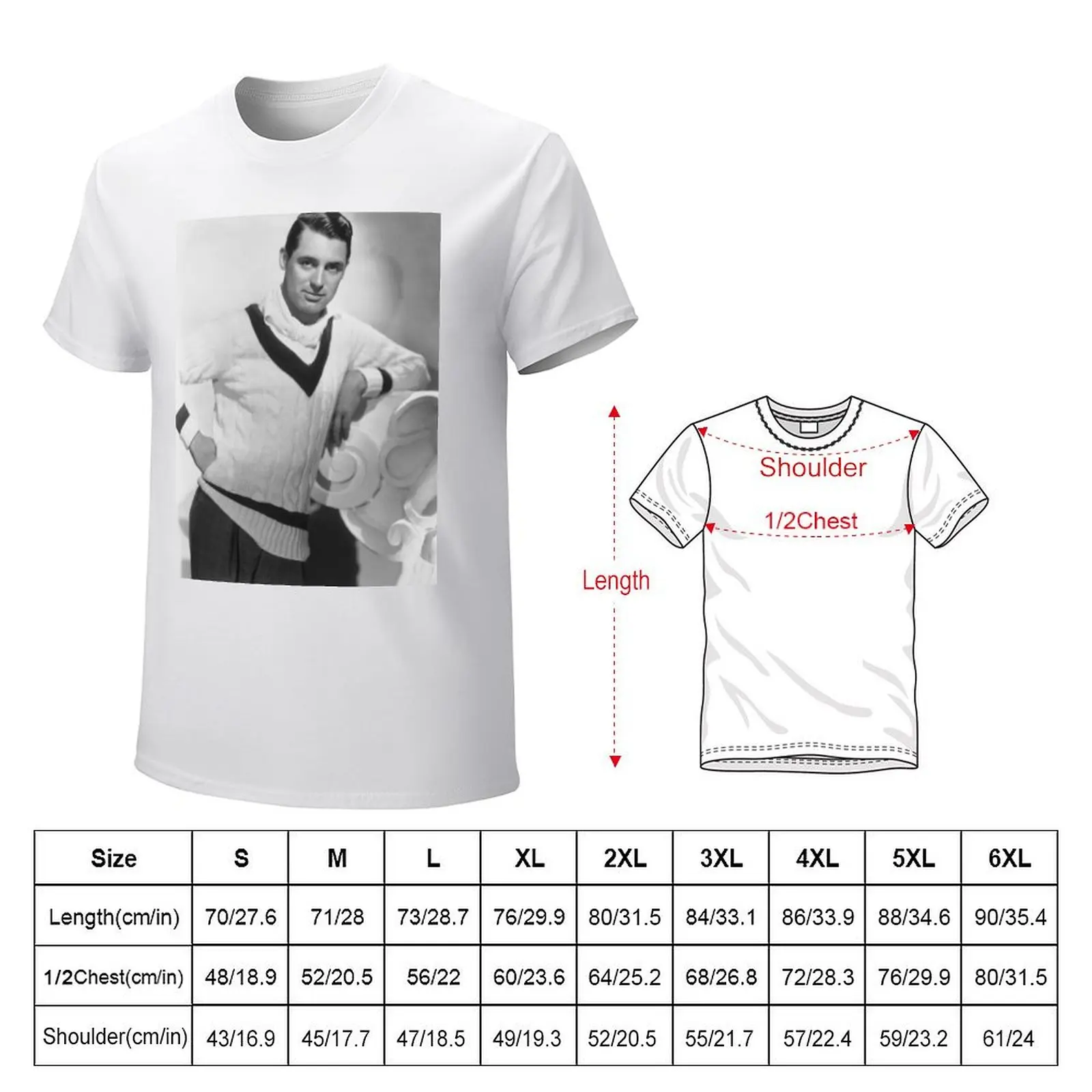 Cary Grant young T-Shirt Short sleeve tee boys whites mens t shirts