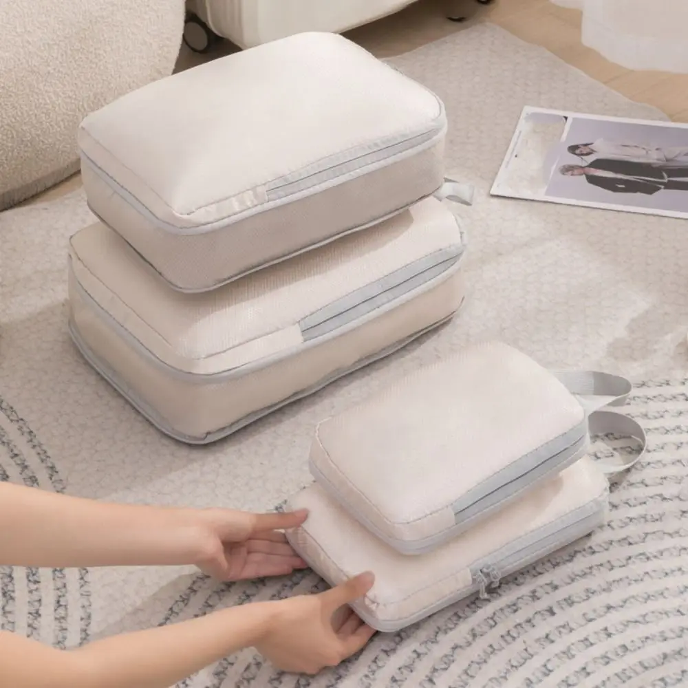 

4Pcs Waterproof Travel Compression Packing Cubes Bag Space-saving Thickened Suitcase Clothes Organizer Durable 4 Size