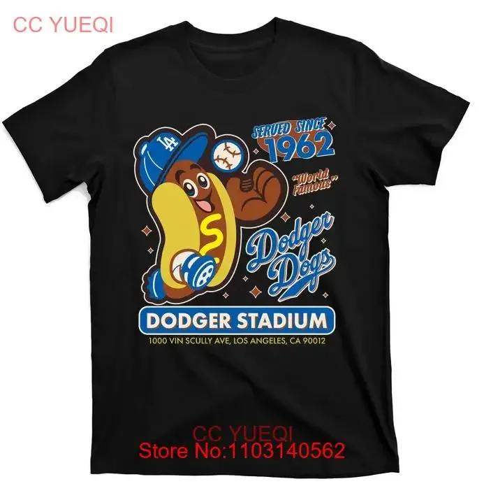 Retro Vintage Dodger Hot Dogs Black T-Shirt S-5XL