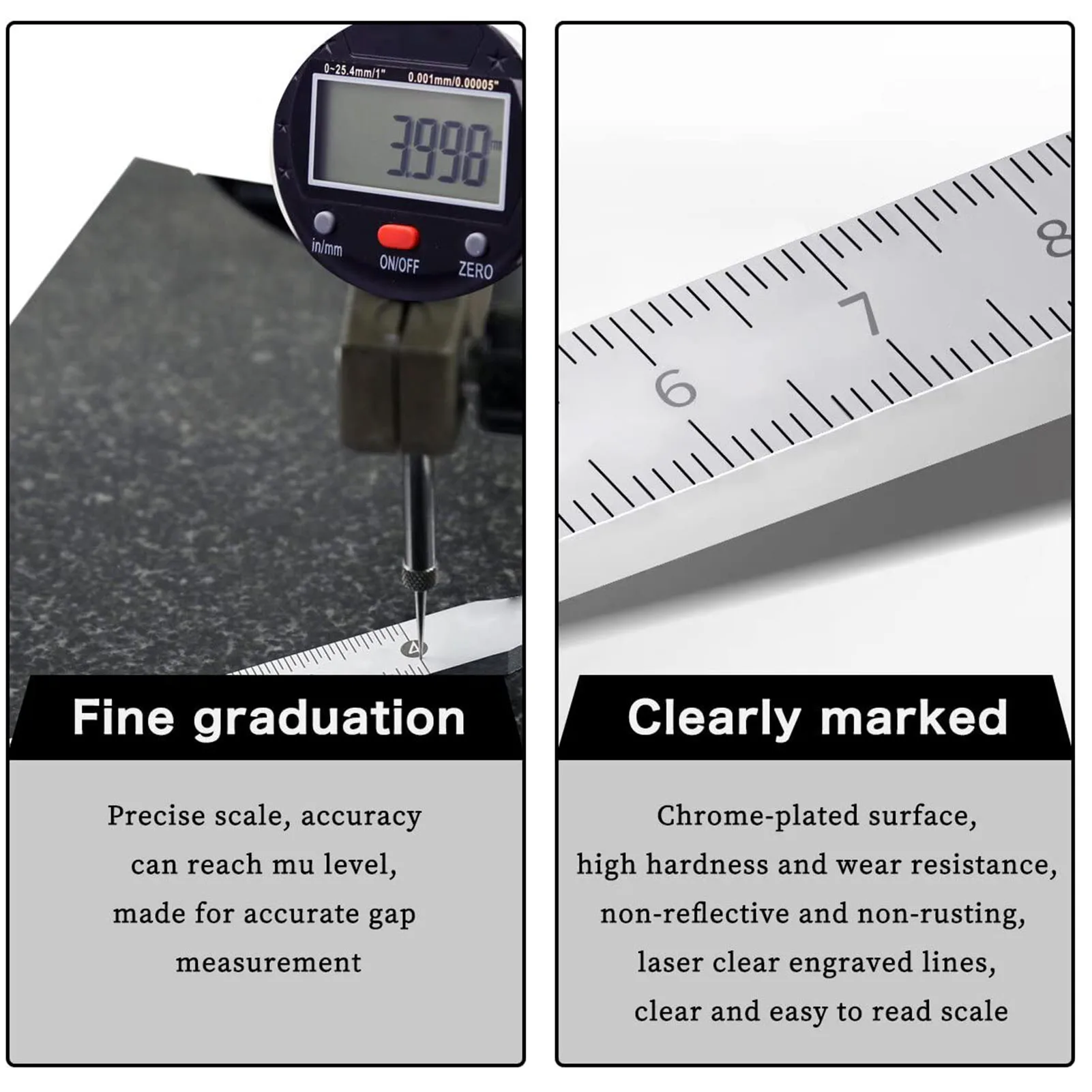 เครื่องมือวัดรูช่องว่าง เทเปอร์เกจ 1-15 มม. สแตนเลสสตีล เครื่องมือวัดรูเชื่อมพร้อมกล่องเก็บของ