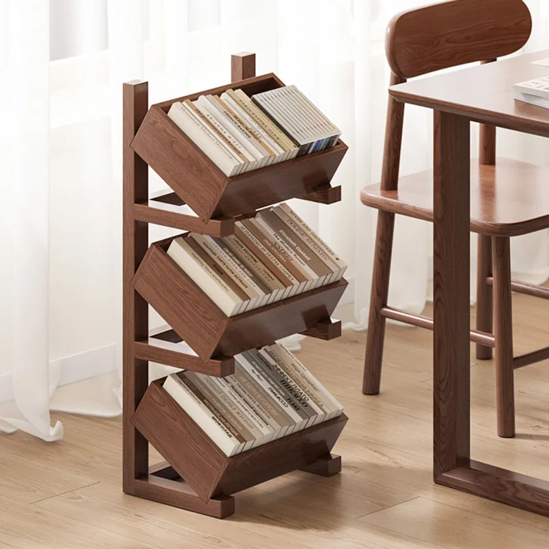 Folding Iron Shelf Bedroom Book Angle Trolley Storage Baby Bookcase Magazine Rack Veranda Librero Infantil Wooden Aesthetic