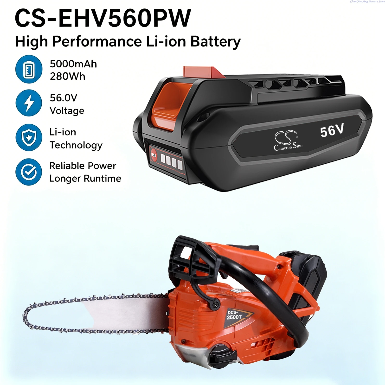 Batería De Repuesto De 56.0V 5000Mah Para Herramientas De Jardinería Echo Dcs-2500T Dcs-2500Tc Dcs-3500T Dhc-2200R Dhc-2800R Dhca-2600 Dhs-3006 — -43%, 108.97€ Coupon, from 138.69€ – 43% descuento – €138.69