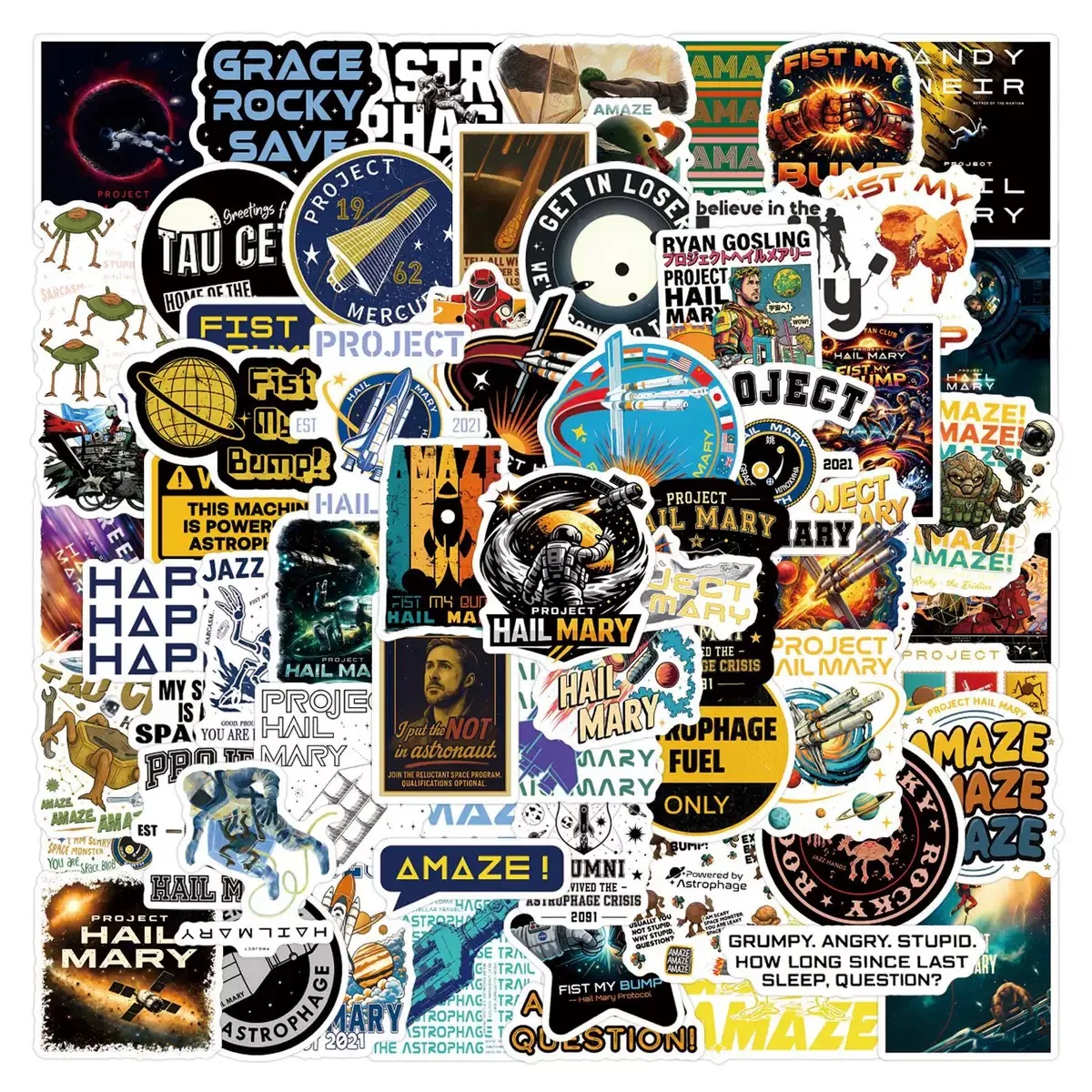 55/110Pcs Project Hail Mary Stickers Decals For Laptop Scrapbook Luggage Guitar Helmet DIY Graffiti Aesthetic Stickers