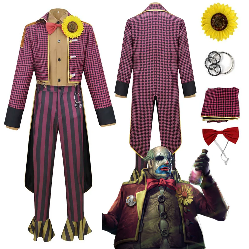 

Game Daylight The Clown Cosplay Costume Roleplayying Fantasia Clothing Men Adult Male Disguise Halloween Carnival Party Suits