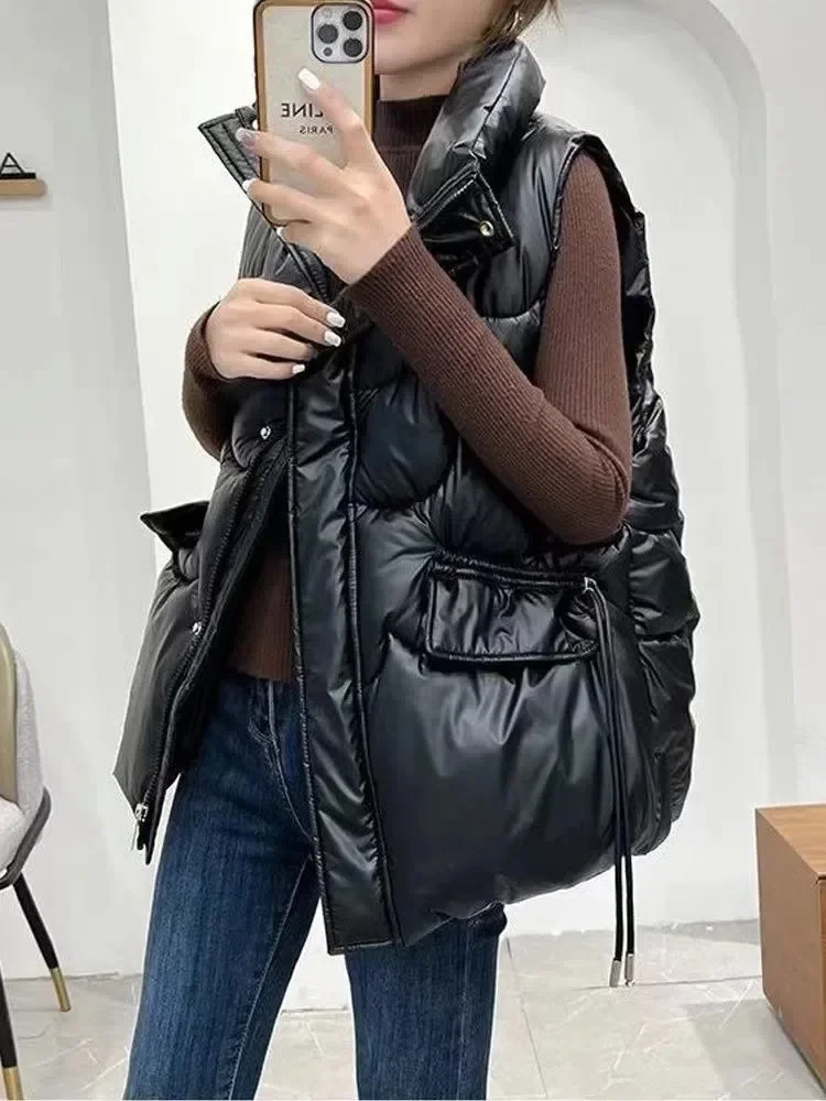 Autumn Winter New White Duck Down Vest Women's Short Fashion Loose Vest Women's Down Jacket Clothing