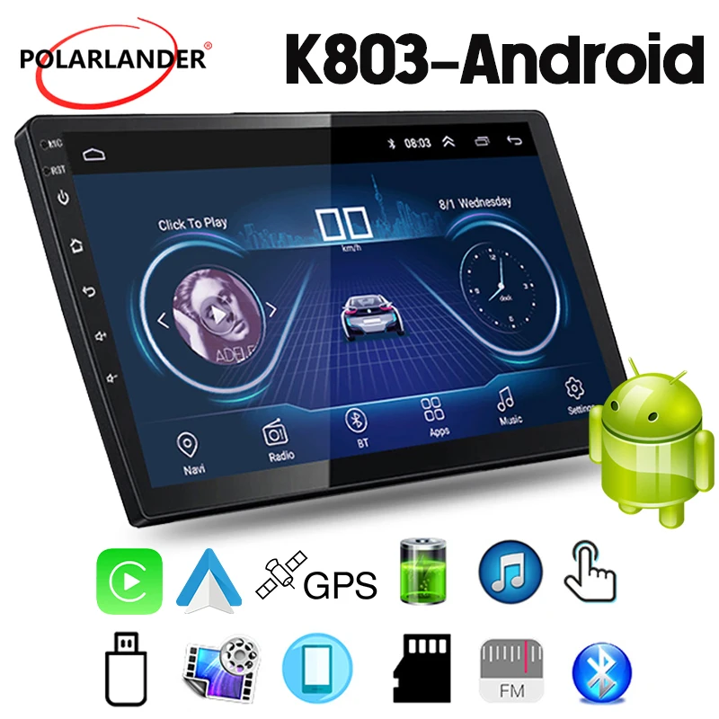 10 Inch 2 Din Android 13 Car Radio Wireless Carplay GPS Navigation 2GB 32GB Bluetooth FM Universal