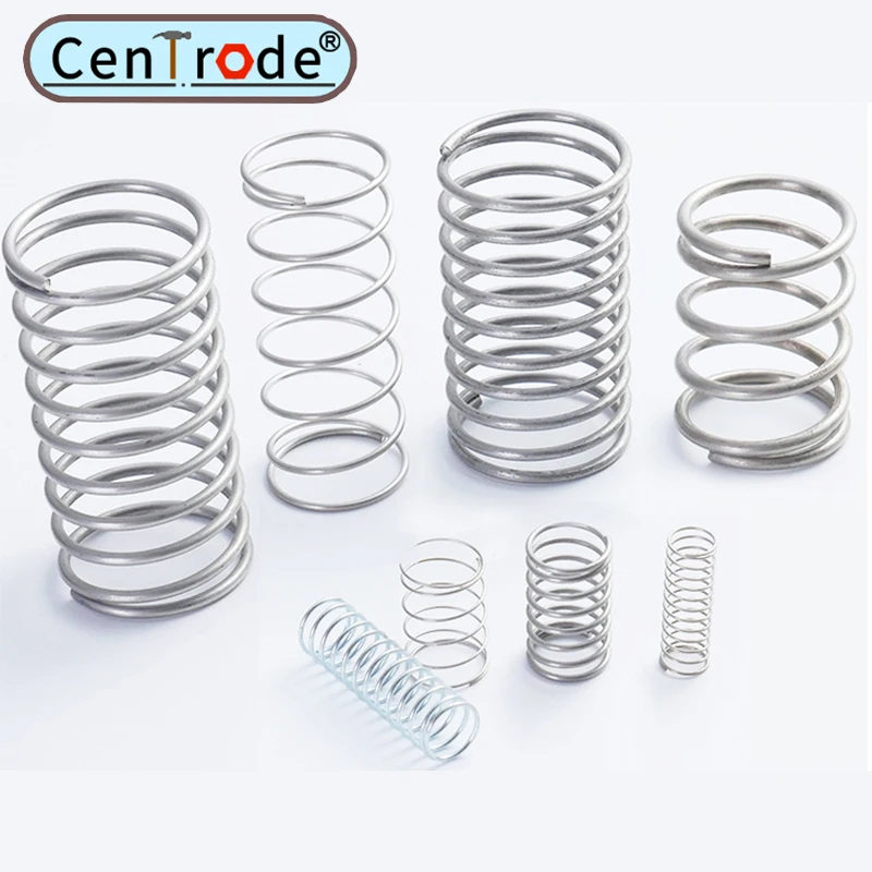 10 peças 304 fio de mola de aço inoxidável diâmetro 0.2/0.3mm pressão de compressão bobina helicoidal comprimento da mola de compressão 5-50mm