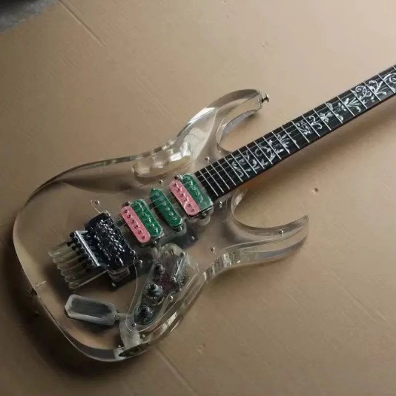 STLF Flyoung High Quality Acrylic Electric Guitar HSH Pickups Flower Fret Inlay Rosewood Fretboard
