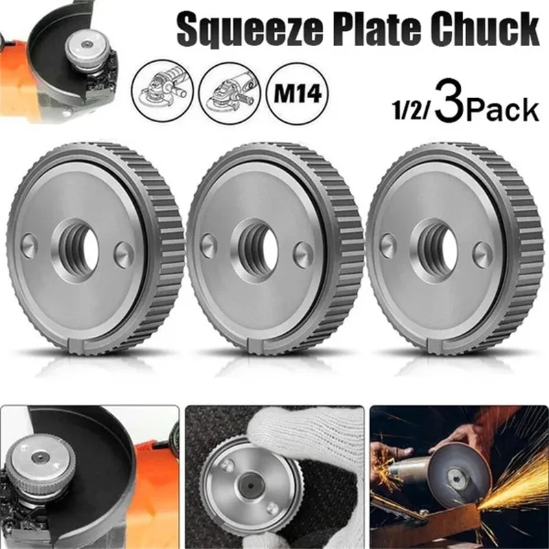 

U50 1/2/3Pcs Locking Plate Chuck for M14 Angle Grinder Chuck Tools Quick Clamping Quick Release Nut Clamp and Device