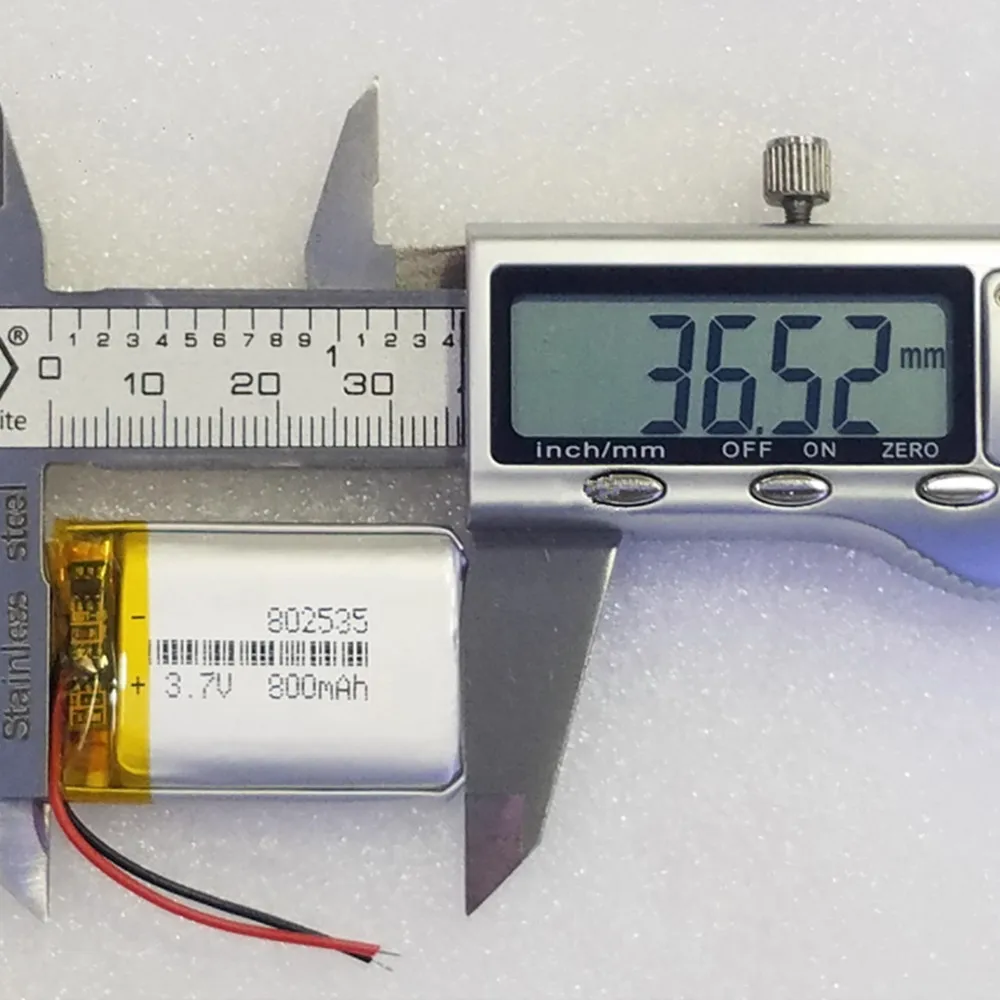 1-10PCS 3.7V 800mAh 802535 Rechargeable Polymer Li Lithium Lipo Battery For GPS DashCam MP4 E-Book Driving Telephone Tablet PC
