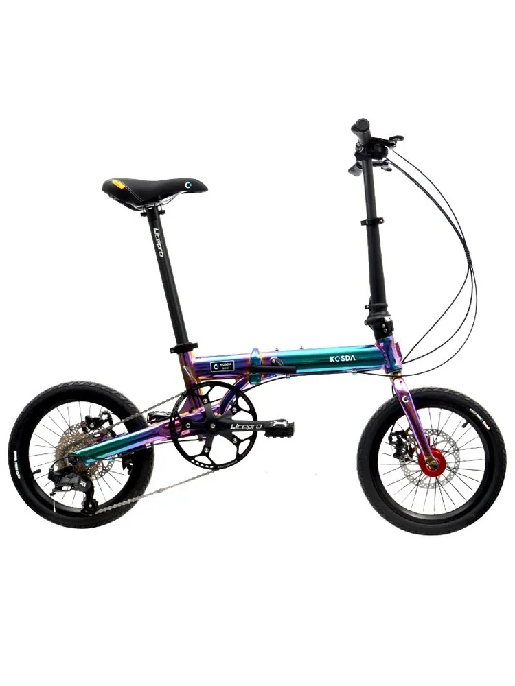 

KOSDA Aluminum Alloy Plating Colorful Folding Bicycle Female Ultralight Mini Portable Adult Variable Speed Pedal Bike