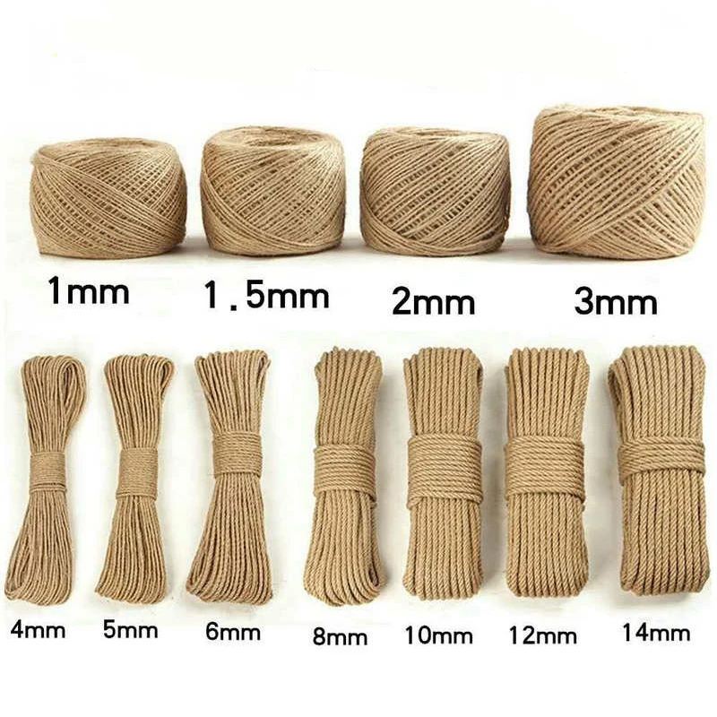 5Meter Natural Jute Ribbon Crafts Rope String DIY Wedding Jute Cord Twine Vintage Jute Gift Wrap Sewing Party Home Accessories