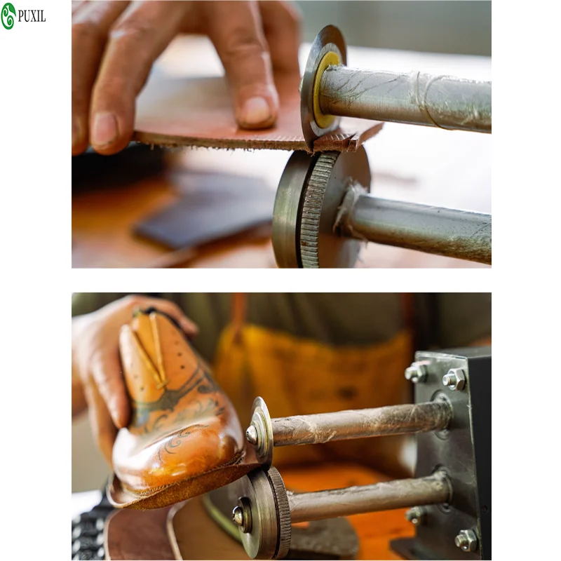 Heavy Duty Sole Cutter For Shoemaking, 304 Stainless Steel Manual Crank Tool, Cuts Leather/Rubber Up To 8mm Thick