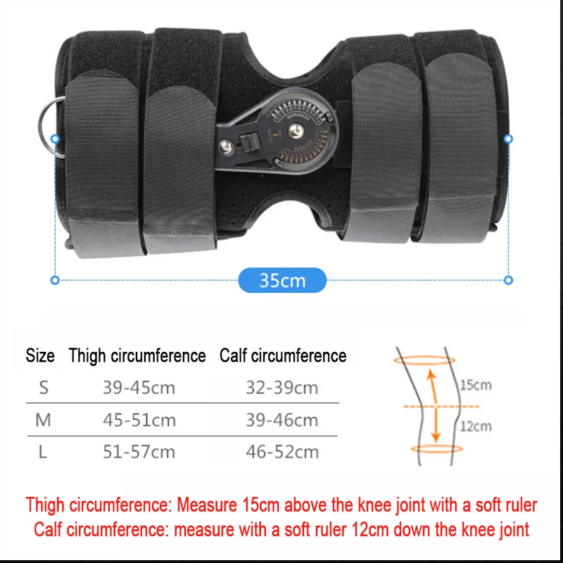 1Pcs Knee Joint Brace Support Orthosis/Adjustable / Medical Ligament Sport Injury Splint Knee Fracture Protector S,M,L