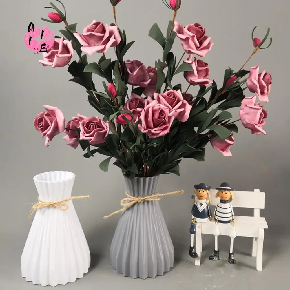 A11E-Plastic Vases European Aimulation- Flower Vase Wedding Home Decorations Rattan-Like Unbreakable Simplicity