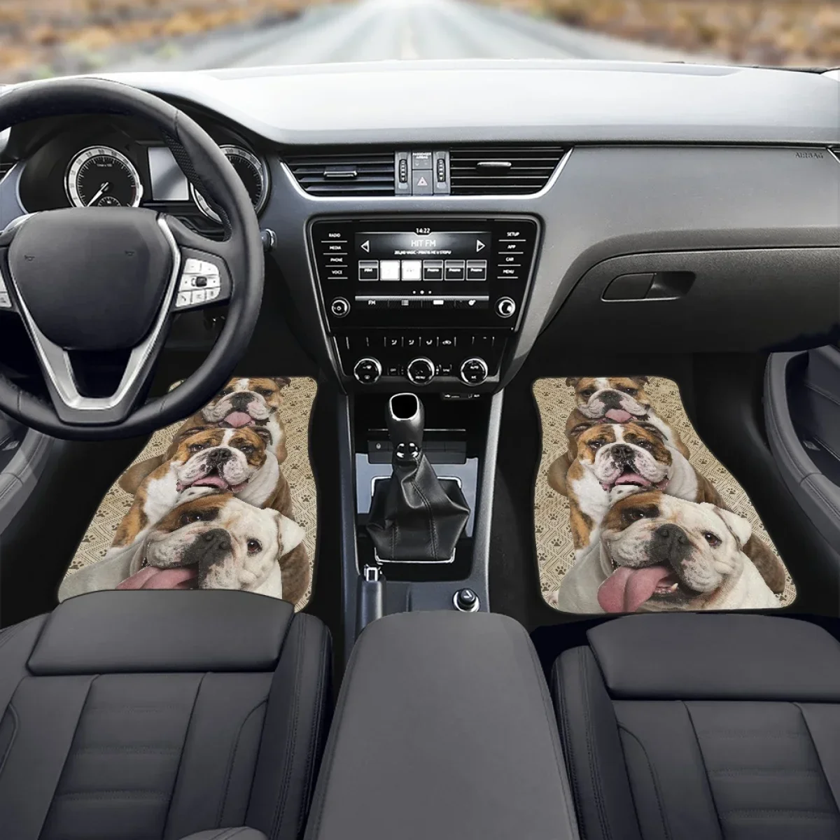 Kawaii Pug Pattern Car Floor Mat Cartoon Print for Van SUV Truck Decoration Universal Non-slip Floor Mat Vehicles Accessory New