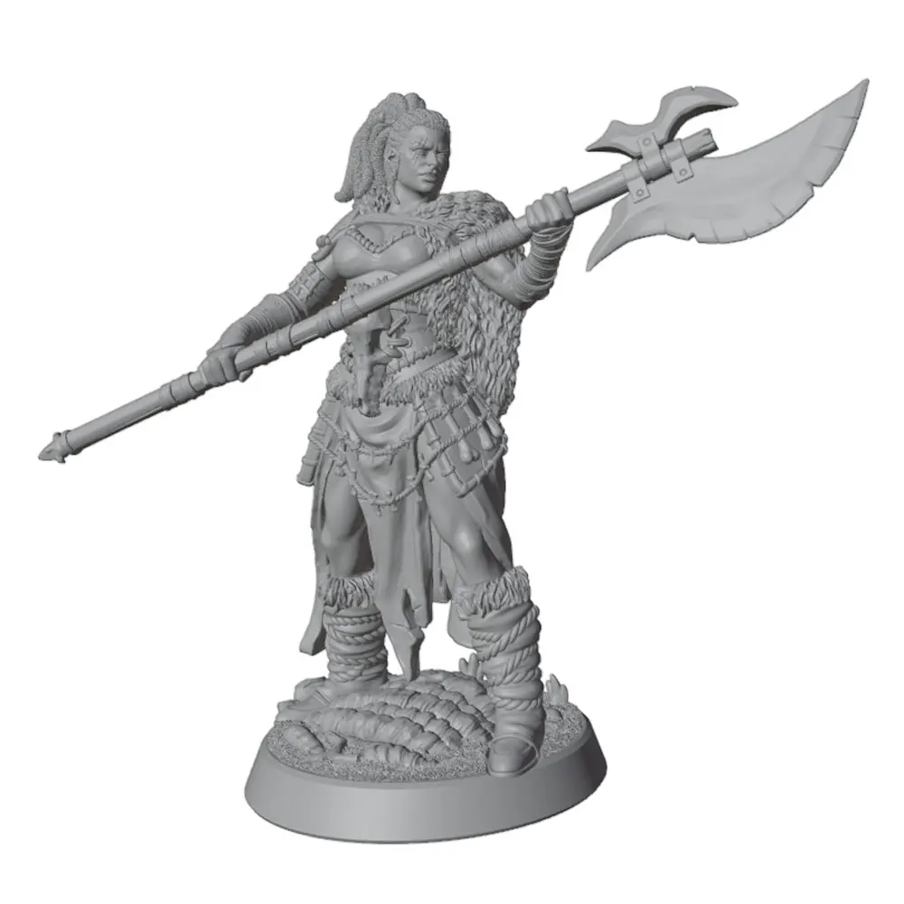 Figura guerrero tribal 1/32 sin pintar – Miniatura de resina para dioramas - imagen 2
