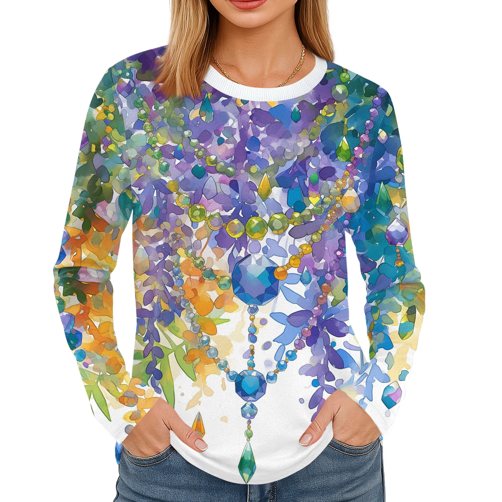 Camiseta de cuello redondo para mujer, jersey básico de talla grande, Tops de carnaval con estampado bonito, uniforme de enfermera holgado y cómodo informal