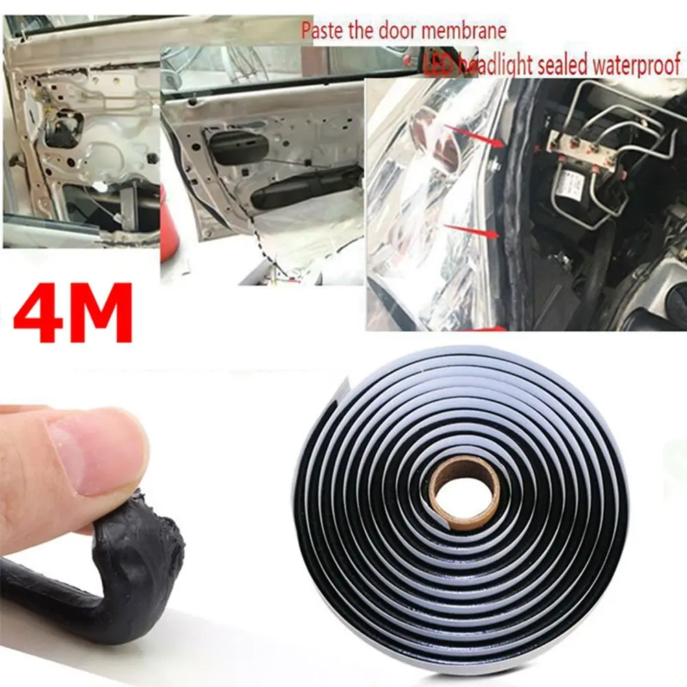 4M New Black Retrofit LED Headlight Glue Butyl Rubber Sealant Glue Car Reseal Strip