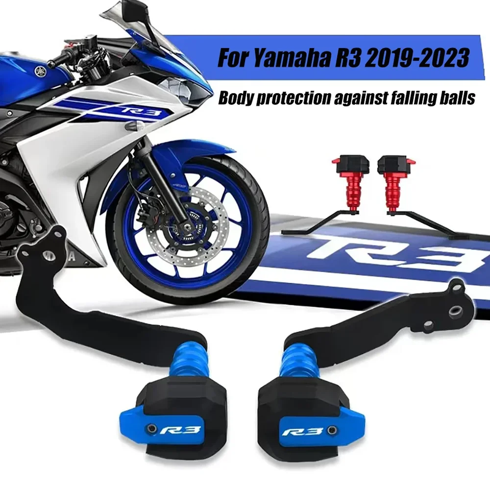 

Мотоциклетные накладки с ЧПУ YZF-R3 YZF R3 2019 2020 2021 2022 2023, аварийные накладки двигателя, ползунки выхлопной системы, защита корпуса для YAMAHA R3 2019-2023