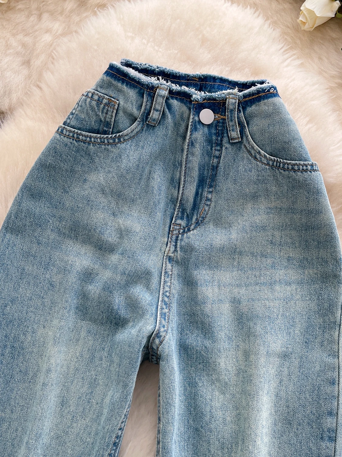 

Джинсы из ретро-моины с высокой талией для похудения длиной до щиколотки, девять очков для женщин, осенний сезон