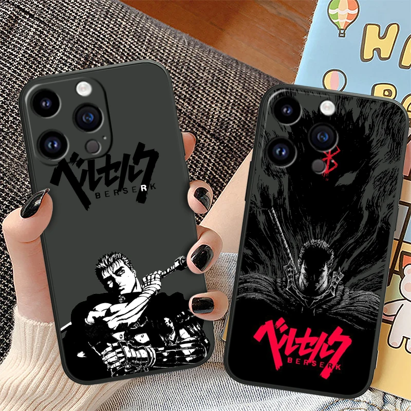 Berserk Anime For Apple iPhone 15 14 13 12 Mini 11 XS XR X 8 7 Pro Max Plus Soft Silicone Black Phone Case image 6