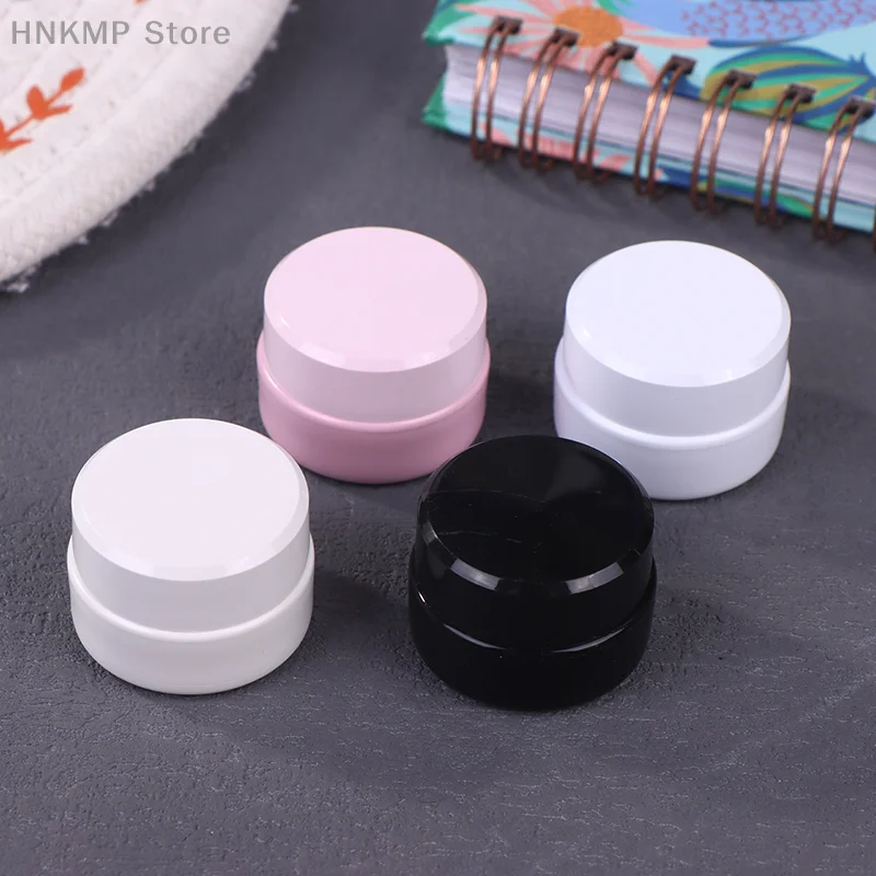 

1/4PCS 3g Empty Plastic Nail Art Cosmetic Round Containers Jar Small Sample Cream Pot Nail Gel Powder Box Makeup Lotion Tool