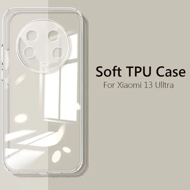 For Xiaomi 13 Ultra Case Simple Slim Soft TPU Clear Transparent Phone Case On For Xiaomi13 Ultra Xiaomi 13Ultra 5G Cover