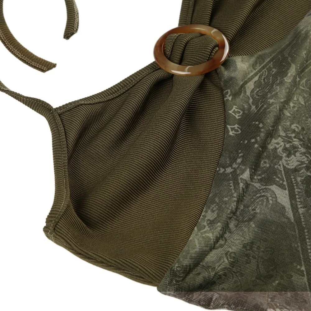 

Винтажный кружевной топ с открытой спиной и лямкой на шее, милый жилет без рукавов, женский уличный топ нестандартной формы, тонкий укороченный пляжный топ