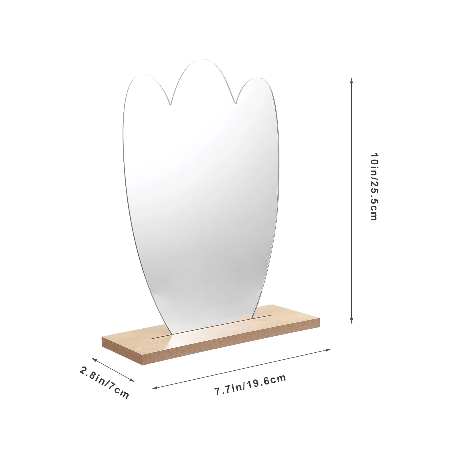 シンプルで不規則な木製ミラー,デスク,化粧,装飾ツール,かわいい