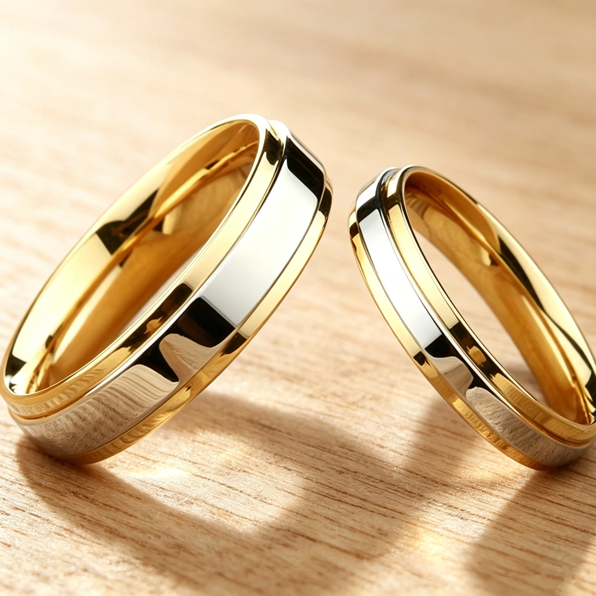 Mangosky Stainless steel Wedding Couple Ring Simple Design Couple Alliance Ring 4mm 6mm Width Band Ring for Women and Men