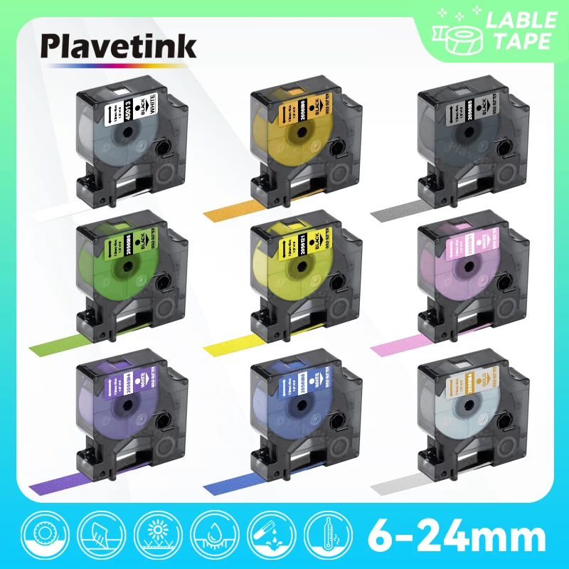 PLAVETINK 1 adet 45013 uyumlu Dymo D1 LabelManager etiket bant 12mm 45010 45018 40918 40913 etiket makinesi 160 280 210 260P