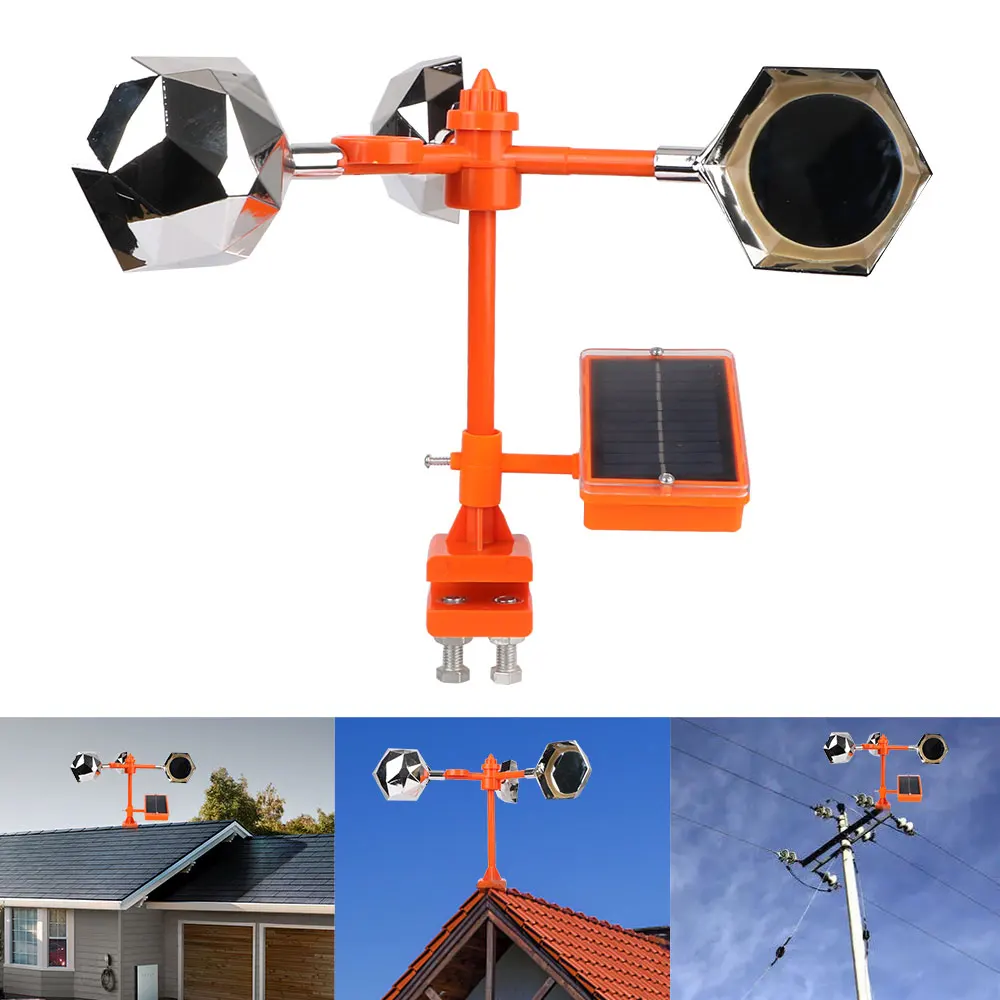 

Driving Device for Outdoor Garden 360° Solar Reflective Bird Repeller Wind Power Birds Repeller Voice Bird Repellent