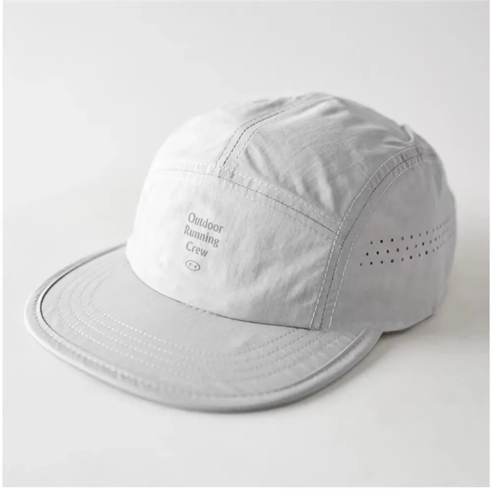 Neue, farblich abgesetzte, schnelltrocknende Baseballkappen, atmungsaktive Sportkappen mit flachem Schirm, leichte Baumwoll-Laufkappen, Freizeitkappen. – Detail 6