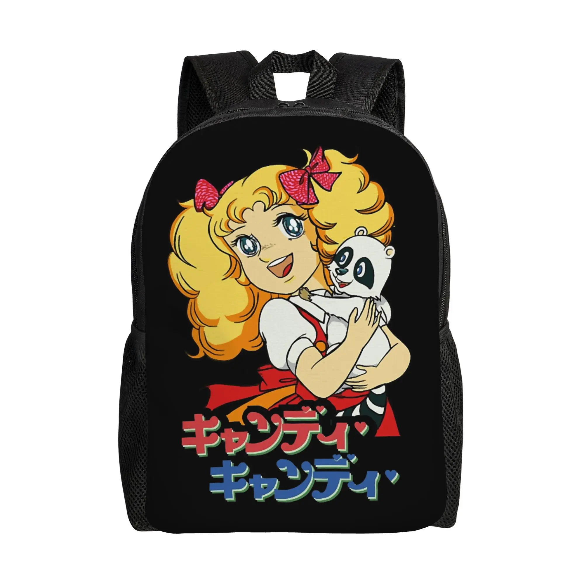 

Рюкзак Candy Candy Raccoon для мужчин и женщин, повседневный, студенческий, для походов, путешествий, аниме, манга, для ноутбука, компьютера, холщовые сумки для активного отдыха