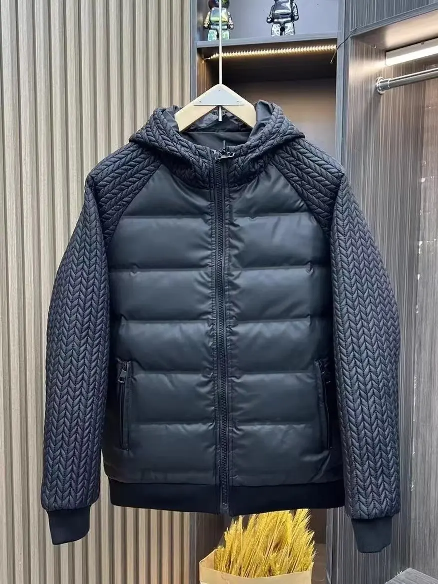 Trendy Men's Hooded Patchwork Cotton Jaet Winter Warm Versatile Casual Cotton Clothing Loose Fit Youth ular