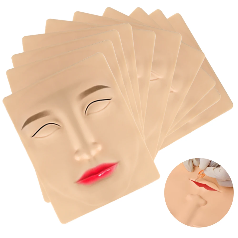 1/3/5Pcs High Quality Tattoo Practice Skin Artificial Leather For Eyebrows Eyes Lips Nose Permanent Makeup Full Face Fake Skin