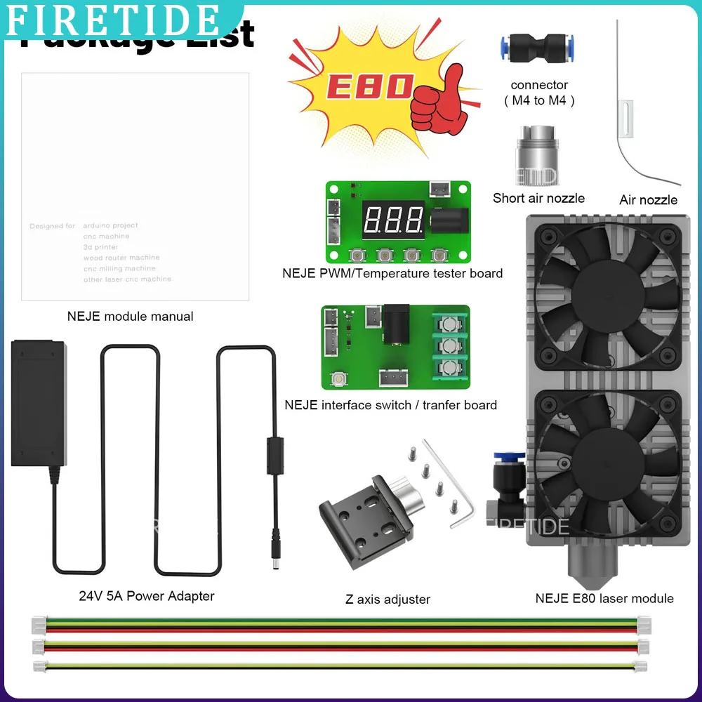 Ferramenta de corte a laser N30820/E80/A40630/A40640 Módulo laser 20-120W Módulo laser profissional, tecnologia de ponto de pressão