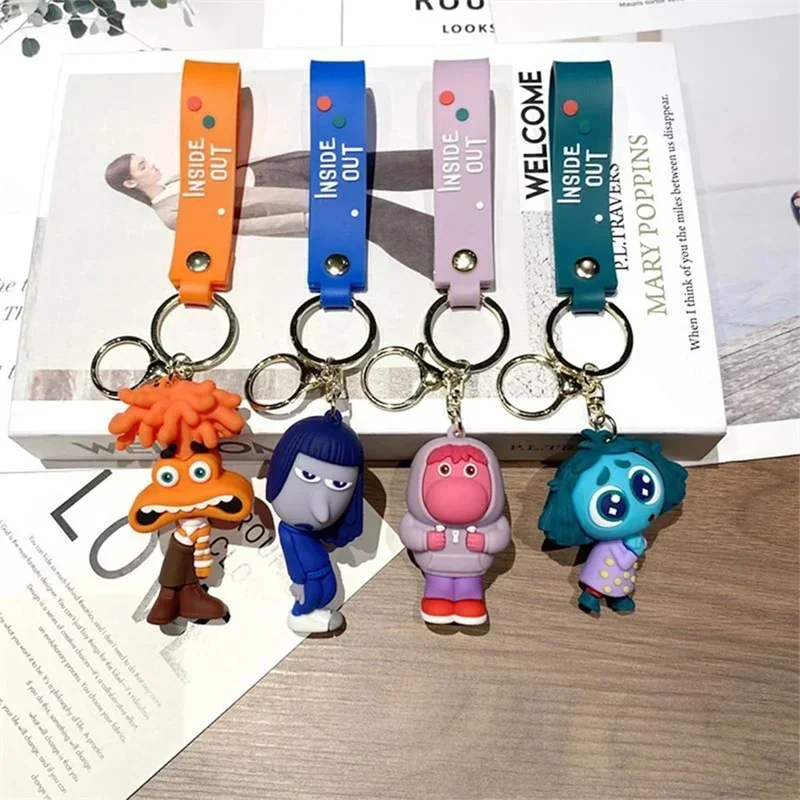 Inside Out 2 Disney Cartoon Movie Figures Keychain for Pendant Decoration Hangings for Birthday Anime Small Gifts  Accessories