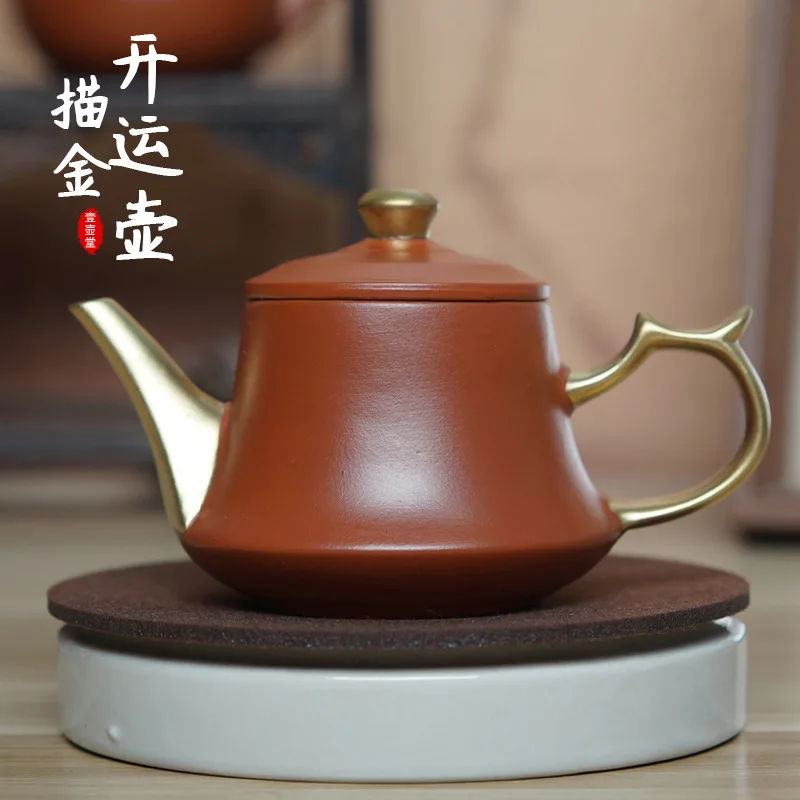 130ml Chinese Yixing Purple Clay Teapots Famous Handmade Dragon Pattern Xishi Tea Pot Raw Ore Dahongpao Kettle Zisha Tea Set