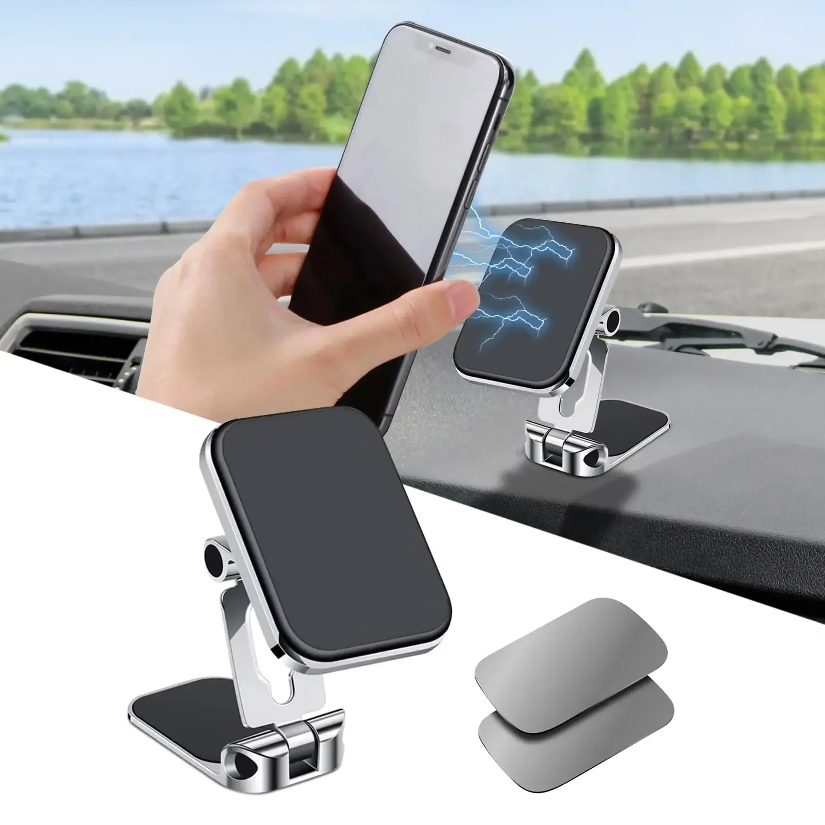 Magnetic Attraction Universal Instrument Panel Mobile Phone Holder Universal Magnetic Attachment Mobile Phone Holder