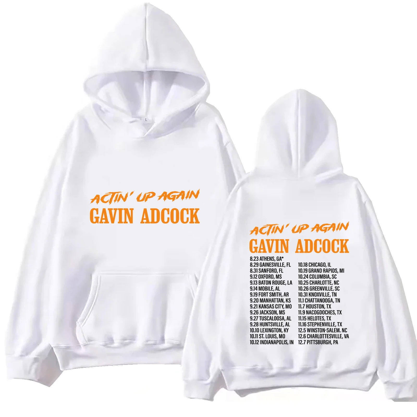 Gavin Adcock Actin' Up Again Tour 2024 Women and Man Hoodie Women and Man Spring and Summer Printing Long Sleeve Casual