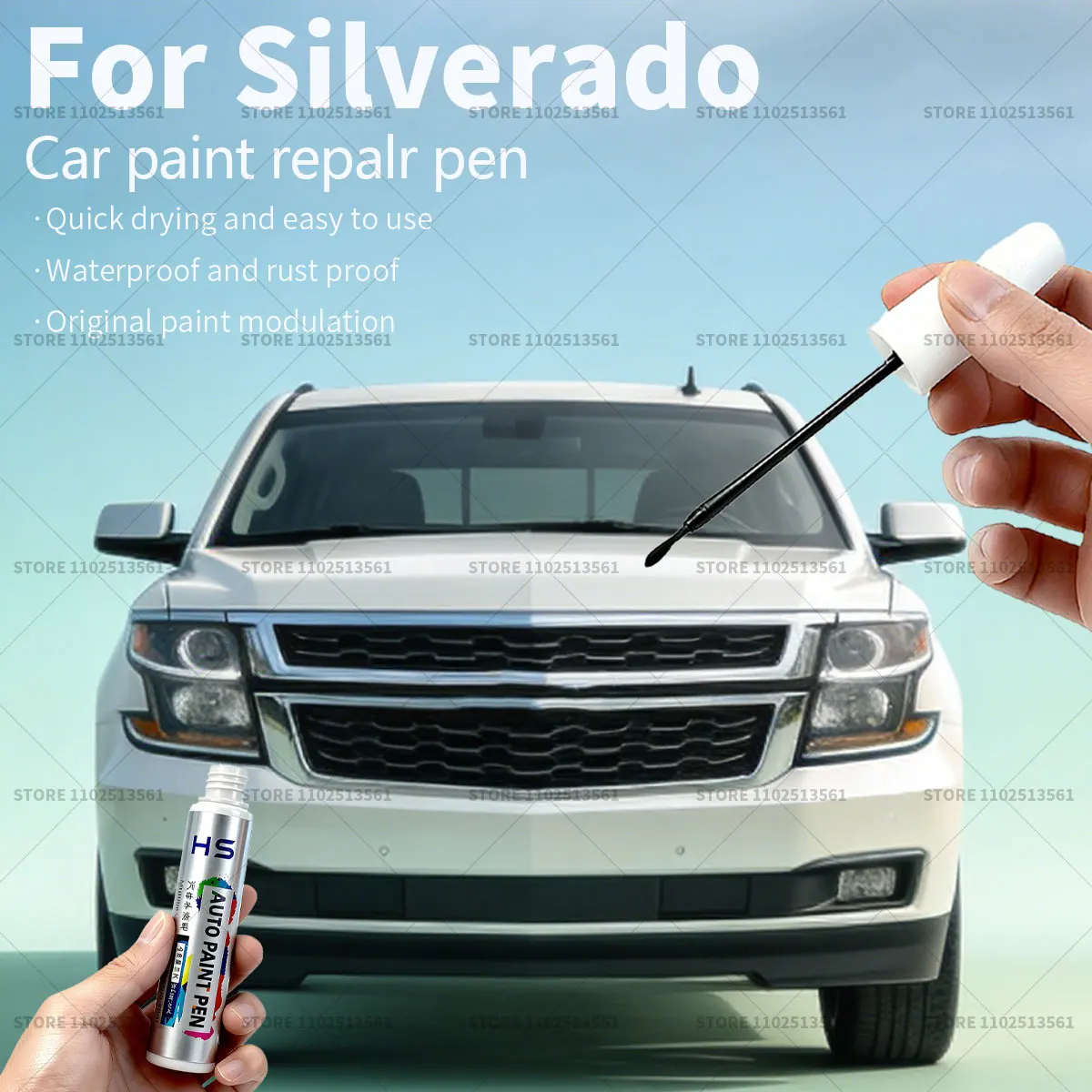 

Ручка-корректор для ремонта краски, средство для удаления царапин, аксессуары для самостоятельного ремонта автомобиля Chevrolet Silverado (цвета: голубой Glacier, белый Summit, черный, серый Slate Grey)