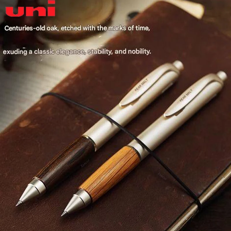 Uni Classic Wooden Pens Pure Malt Press Type Non-Slip Oak Grip Special Smooth Gel Ink Signing Pen Practical Japanese Stationery