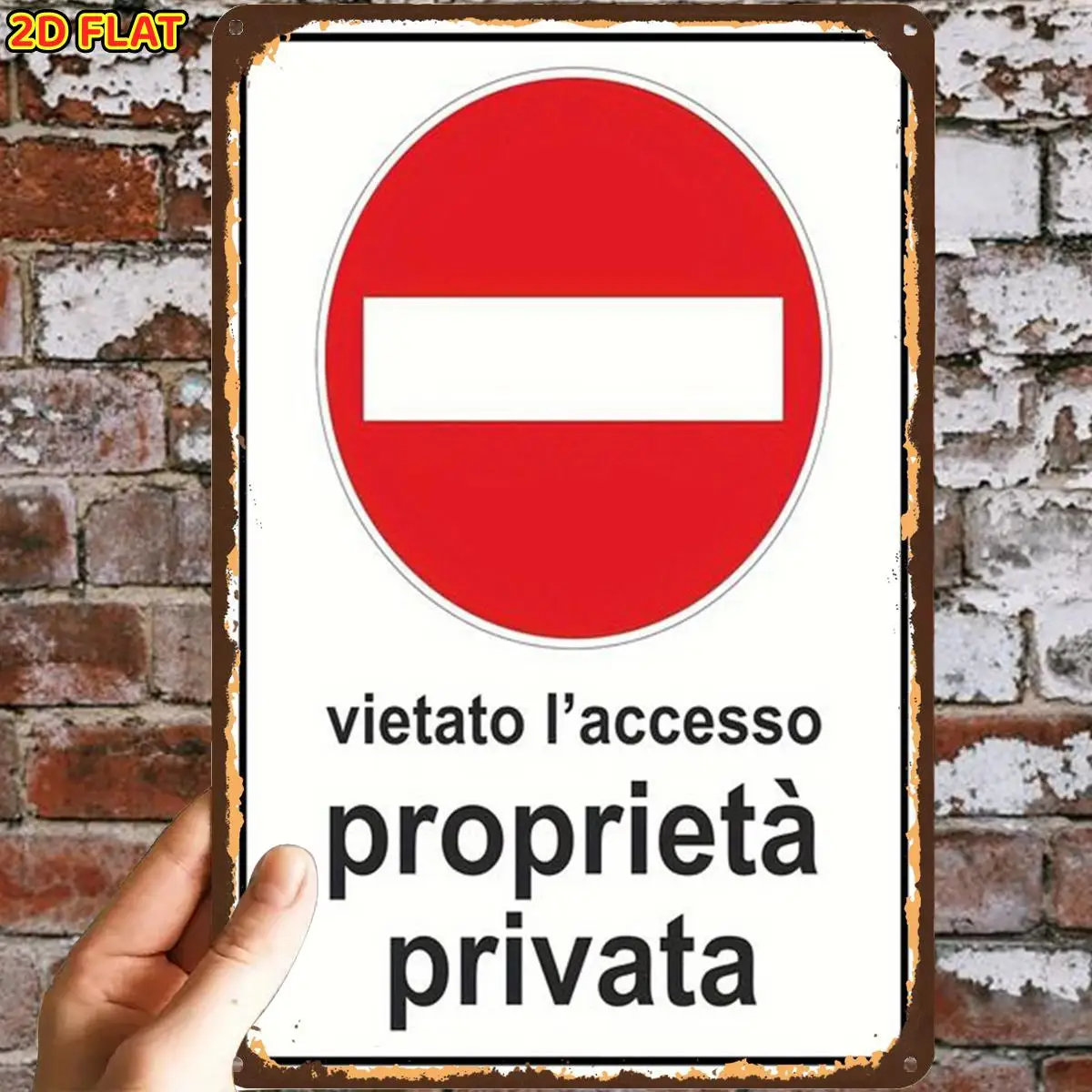 No Entry Private Property Signmetal Iron aluminum Sign, Pre-Drilled Holes, Suitable for Indoor, Garden, Outdoor, Home, Office